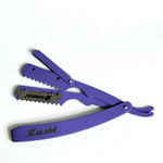 Load image into Gallery viewer, Kashi Profesional Hair Styling Thinning Razor HR-101PR Japanese Steel Purple Color
