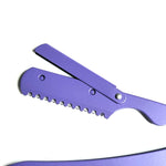 Load image into Gallery viewer, Kashi Profesional Hair Styling Thinning Razor HR-101PR Japanese Steel Purple Color
