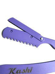 Load image into Gallery viewer, Kashi Profesional Hair Styling Thinning Razor HR-101PR Japanese Steel Purple Color
