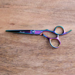 Load image into Gallery viewer, Kashi Professional Cutting Hair Shears SR-560 Rainbow Color - Japanese Steel 6 inch
