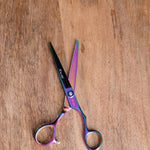Load image into Gallery viewer, Kashi Professional Cutting Hair Shears SR-560 Rainbow Color - Japanese Steel
