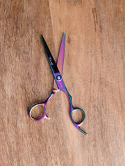 Load image into Gallery viewer, Kashi Professional Cutting Hair Shears SR-560 Rainbow Color - Japanese Steel
