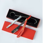 Load image into Gallery viewer, Kashi  Professional  Barber Men&#39;s Shaving Straight Razors Blade Exposed and Regular, Red and Black Slide
