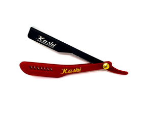 Kashi  Professional  Barber Men's Shaving Straight Razors Blade Exposed and Regular, Red and Black Slide