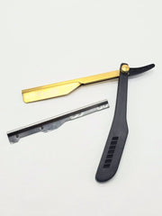 Load image into Gallery viewer, Kashi RB-114G  Straight Edge Barber Razor  Black and Gold  Color
