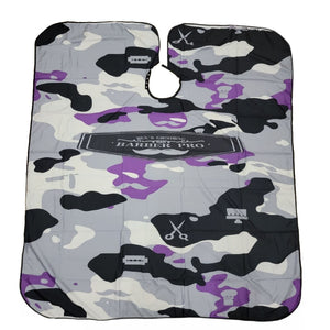 Professional  Cape Men's Grooming Barber Pro, One Size, Camo Purple and Gray Print