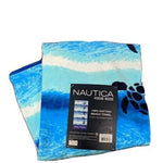 Load image into Gallery viewer, Nautica Kids, Size Beach Towel 100% Cotton, Sea Turtle Ocean Print, 28 x 58 in, Blue Color
