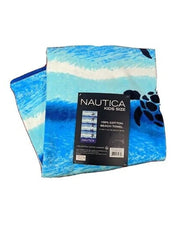 Load image into Gallery viewer, Nautica Kids, Size Beach Towel 100% Cotton, Sea Turtle Ocean Print, 28 x 58 in, Blue Color
