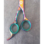 Load image into Gallery viewer, Kashi Shears Pet Grooming  6.5&quot; Rainbow color with Paws Print
