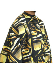 Load image into Gallery viewer, Professional Hair Cutting Cape Barber King Midas , One size, Black &amp;  Gold Color
