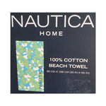 Load image into Gallery viewer, Nautica Beach Towel, 100% Cotton, Large 36 x 68 in. Tropical Flower.
