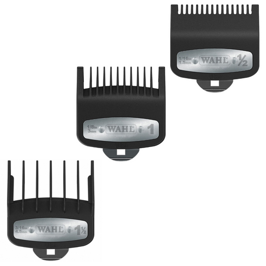 Wahl Clipper 3PC Set Premium Cutting Guides With Metal Clip model #1/2, #1, #1.5