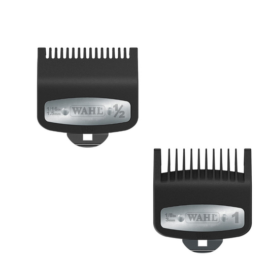 Wahl Set Premium Clipper Cutting Guides with Metal Clip Combo  #1/2 , #1