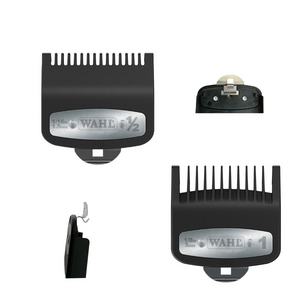 Wahl Set Premium Clipper Cutting Guides with Metal Clip Combo  #1/2 , #1